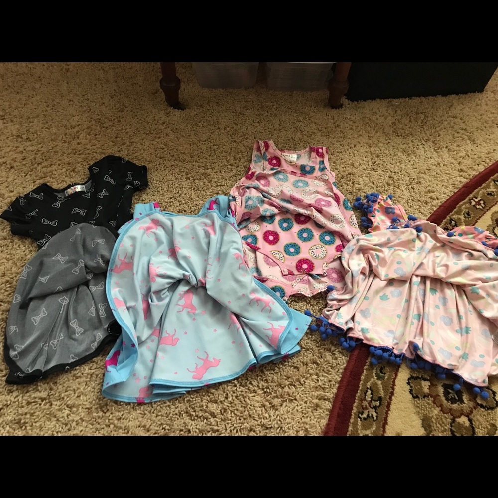 Set of dds lularoe 6-12 dresses donut bow unicorn - Picture 4 of 4